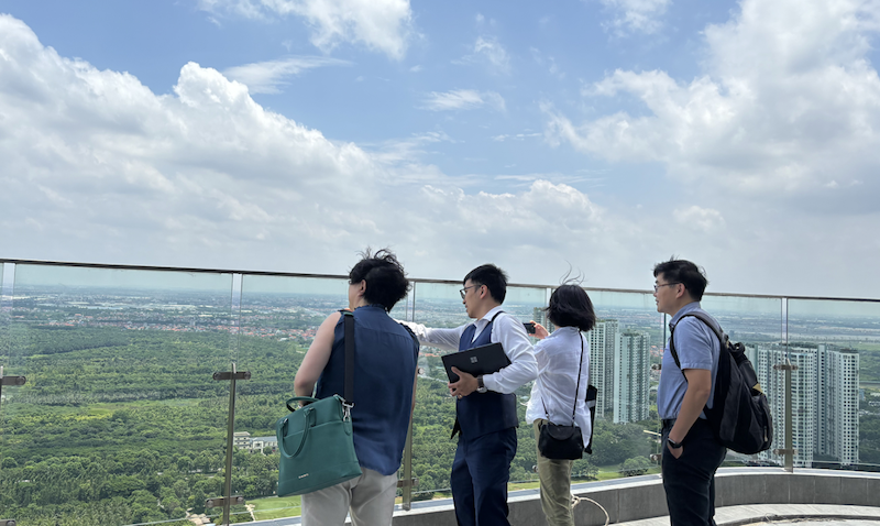 View of Ecopark on top of building in Hanoi